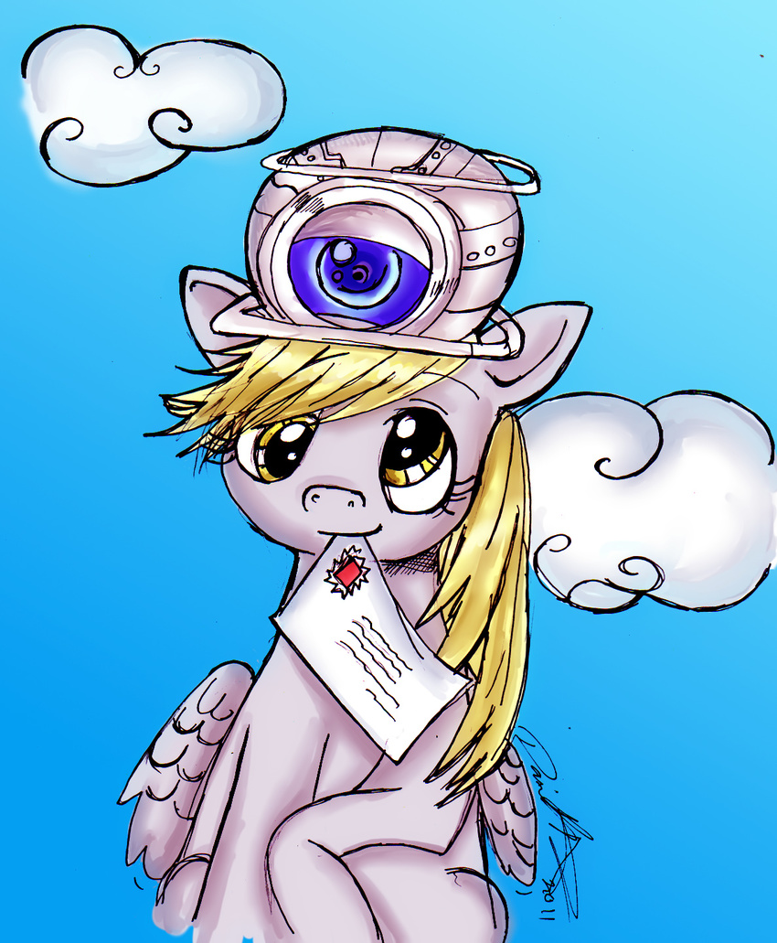 cute derpy_hooves_(mlp) duo equine female feral friendship_is_magic hasbro horse mammal my_little_pony pony portal portal_(series) unknown_artist valve wheatley