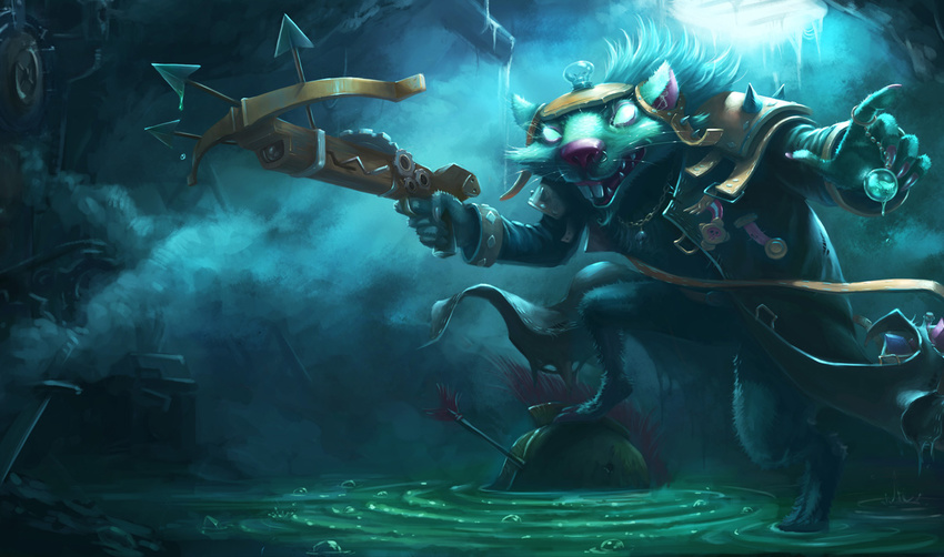 bow_(weapon) crossbow fur league_of_legends rat sewer stinky twitch twitch_(league_of_legends) weapon