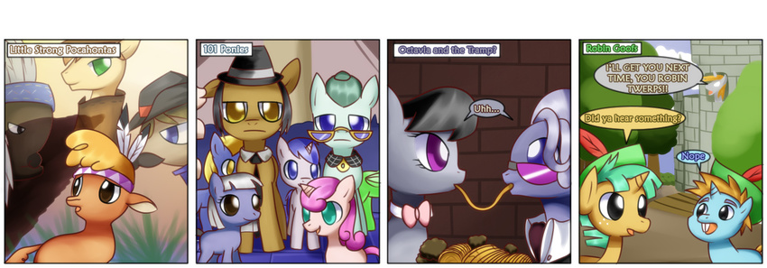 blinkie_pie_(mlp) braeburn_(mlp) chief_thunderhooves_(mlp) clyde_pie_(mlp) comic crossover cub cutie_mark dialog disney english_text equine eyewear female feral friendship_is_magic glasses hair hasbro hat hoity-toity_(mlp) hoity_toity_(mlp) horn horse little_strongheart_(mlp) mammal my_little_pony octavia_(mlp) pony sheriff_silverstar_(mlp) snails_(mlp) snips_(mlp) solar-slash sue_pie_(mlp) text unicorn young