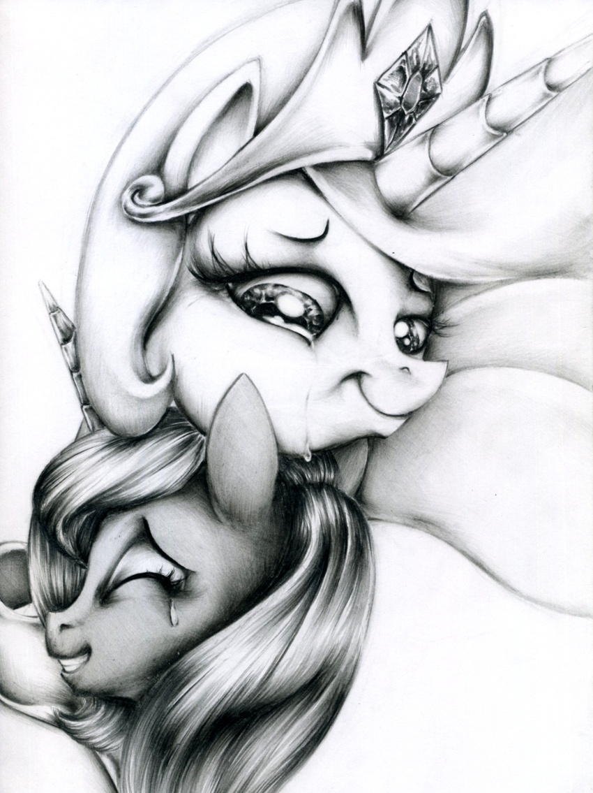 alicorn black_and_white crown crying equine female friendship_is_magic graphic greyscale hair hi_res horn horse long_hair mammal monochrome my_little_pony plain_background pony princess princess_celestia_(mlp) princess_luna_(mlp) royalty tears uncolored white_background