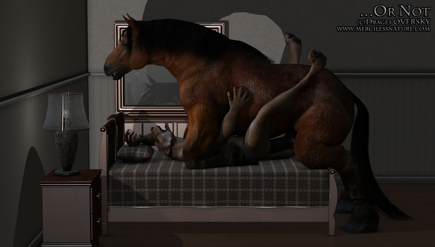 anal_penetration anthro anthro_on_feral bed bedroom bestiality big_dom_small_sub canine draft_horse drages equine feral gay hardcore hooves horse huge_insertion insertion interspecies large_insertion male mammal penetration sex size_difference tight_fit