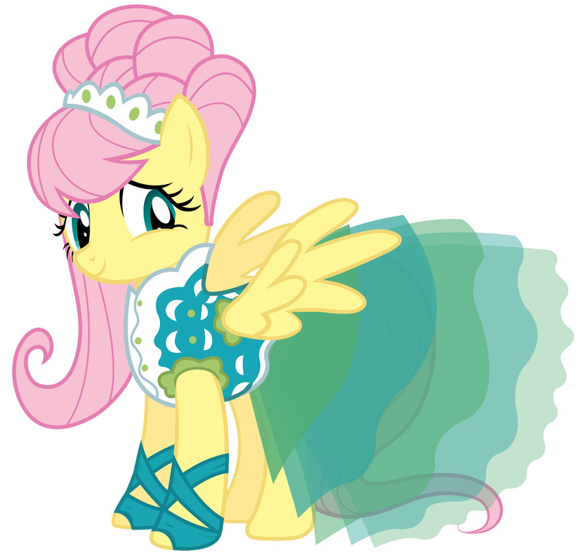 alpha_channel blue_eyes dress equine female feral fluttershy_(mlp) friendship_is_magic hair hi_res horse long_hair mammal mihaaaa my_little_pony pegasus pink_hair pony solo wings