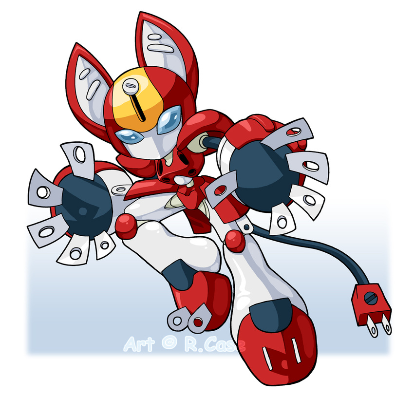 cord female machine mechanical medabots peppercat red red_body robot rongs1234 solo tail white white_body