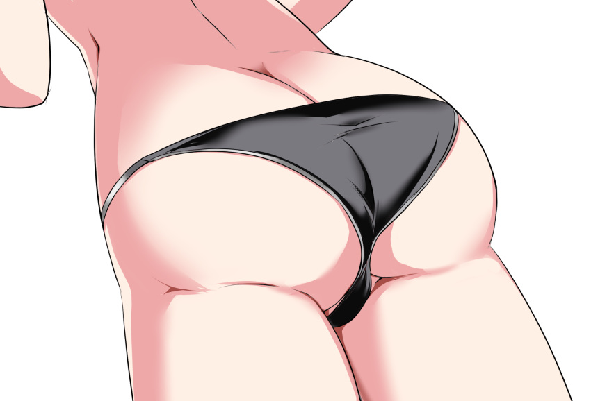 1girl ass ass_focus back bare_legs black_panties butt_crack close-up from_behind game_cg groin head_out_of_frame highres hips huge_ass legs nuko_majin panties pussy simple_background solo tearju_lunatique thick_thighs thighs to_love-ru to_love-ru_darkness transparent_background underwear wide_hips