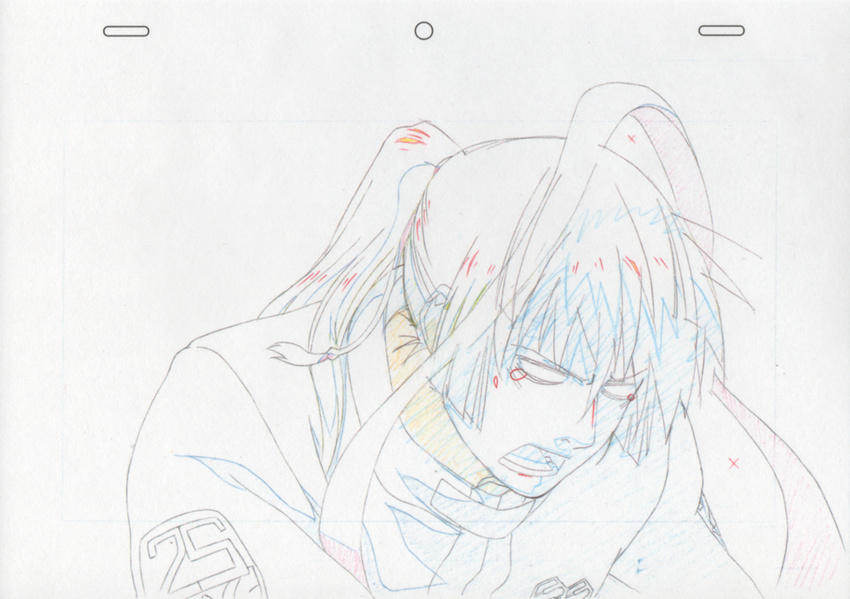 artist_request color_trace highres jacket macross macross_frontier macross_frontier:_itsuwari_no_utahime male_focus production_art saotome_alto sketch solo