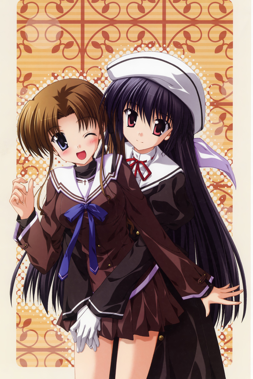 amamiya_yuuko ef_~a_fairytale_of_the_two~ hayama_mizuki nanao_naru school_uniform