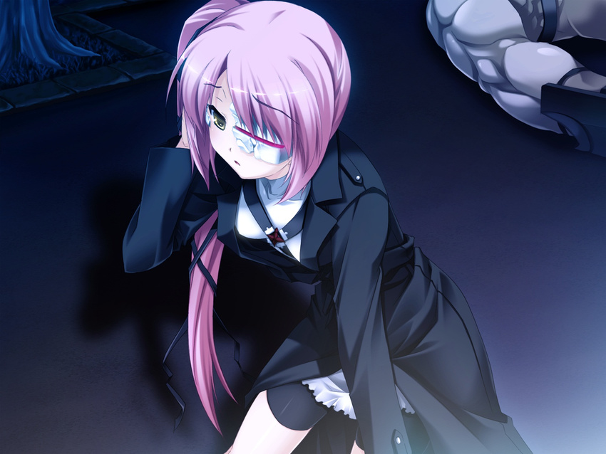 alice_(bloody_rondo) bloody_rondo game_cg long_hair makita_maki pink_hair uniform yellow_eyes