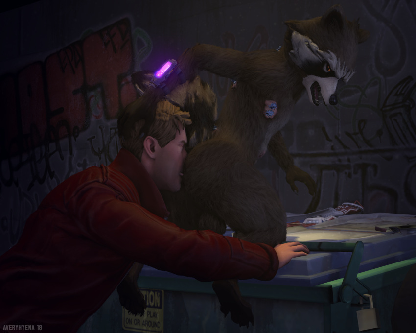 2018 3d_(artwork) anal anthro averyhyena backsack balls big_butt butt claws digital_media_(artwork) duo forced fur glowing grabbing guardians_of_the_galaxy hindpaw human human_on_anthro humanoid interspecies larger_male male male/male mammal marvel nude oral outside pawpads paws peter_quill presenting presenting_hindquarters public raccoon rear_view rimming rocket_raccoon rough_sex sex size_difference smaller_male source_filmmaker toe_claws video_games