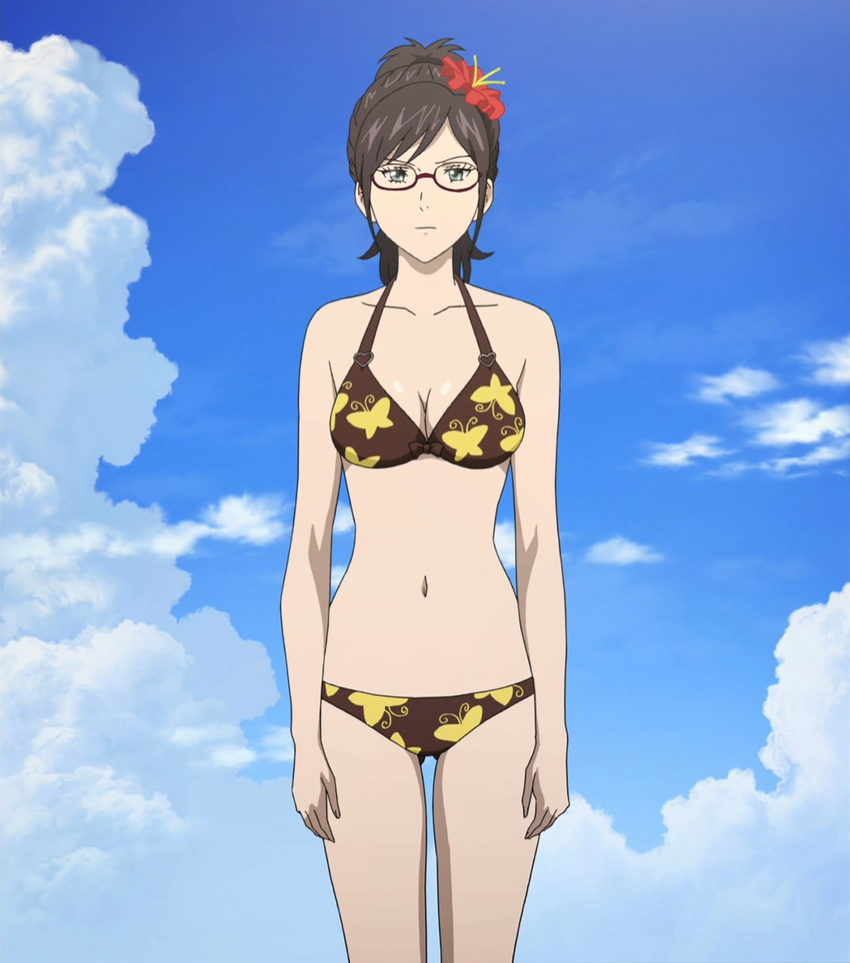 asahina_kikuno bikini glasses highres screencap sket_dance stitched swimsuit