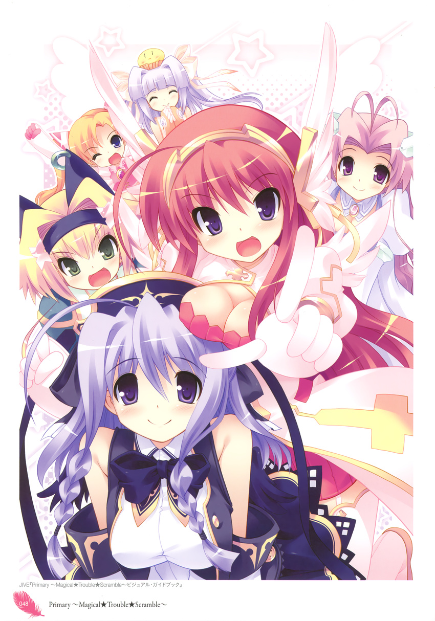 chime_milhawks cleavage lime_luna_oaklane mariafia_chiffonese mintia_mimitte_midimu prim_rina_oaklane primary_~magical★trouble★scramble~ rikuou_hinana tsurugi_hagane