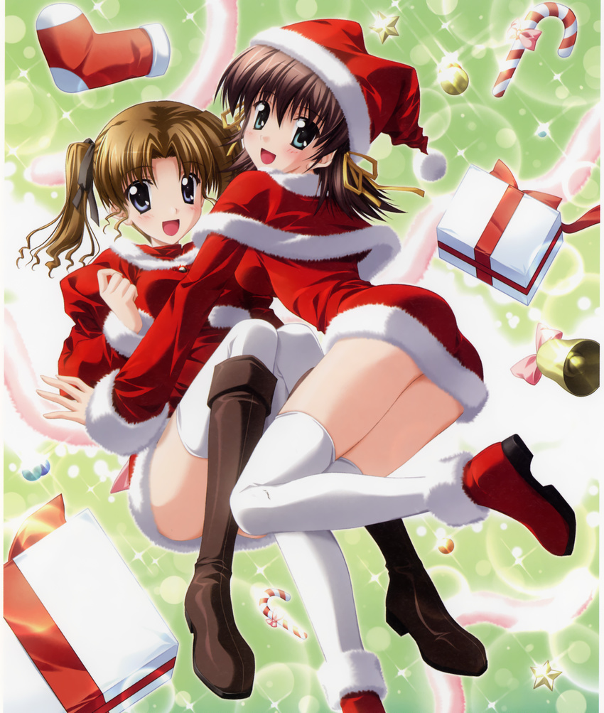 christmas ef_~a_fairytale_of_the_two~ hayama_mizuki miyamura_miyako nanao_naru thighhighs