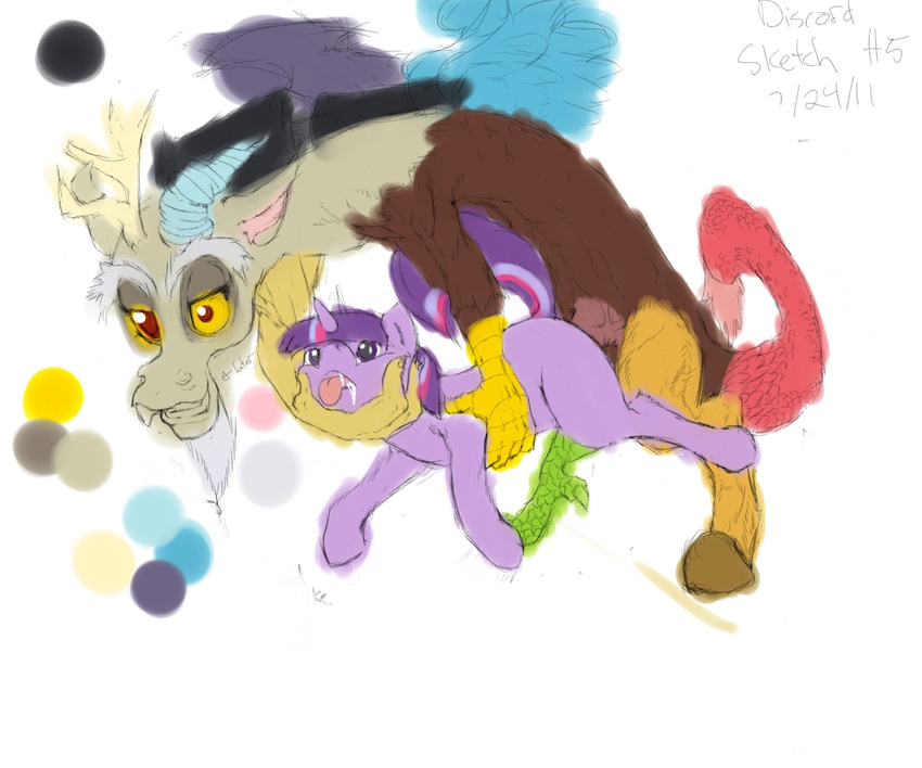 discord_(mlp) draconequus draconquus equine female feral forced friendship_is_magic horn horse male mammal my_little_pony pony rape red_eyes sex size_difference straight tail theblackdeer twilight_sparkle_(mlp) unicorn