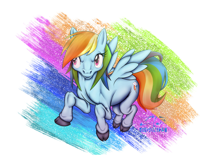 2023 absurd_res cutie_mark equid equine female feral friendship_is_magic g0ni25 hair hasbro hi_res horse mammal multicolored_hair multicolored_tail my_little_pony pegasus pony rainbow rainbow_dash_(mlp) rainbow_hair rainbow_tail solo tail wings