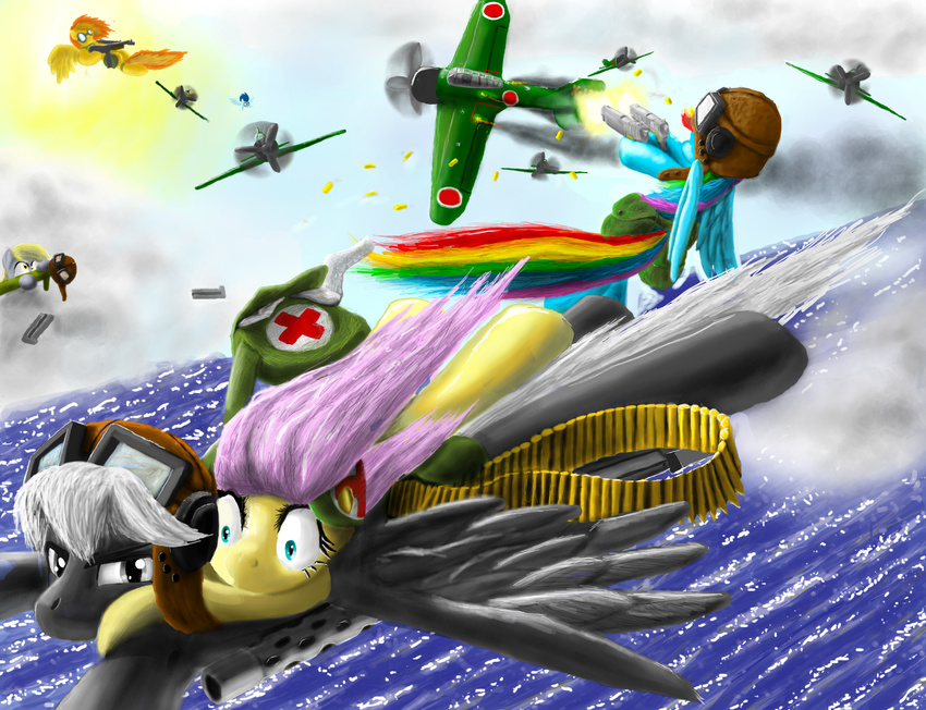 airplane colt_m1911 derpy_hooves_(mlp) equine female feral fluttershy_(mlp) friendship_is_magic group gun hi_res horse japanese japanise laaseensld m1911 mammal my_little_pony pegasus pistol pony rainbow_dash_(mlp) ranged_weapon soarin_(mlp) spitfire_(mlp) thompson_submachine_gun thompson_submachinegun war weapon wings wonderbolts_(mlp) world_war_2 ww2