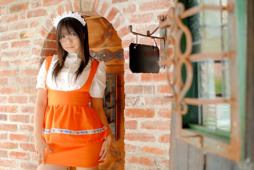 anna_miller's anna_miller's apron asian chocoball cosplay glasses photo waitress