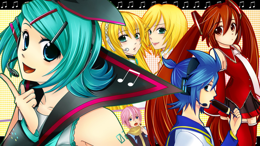 agi_(holic2007) hatsune_miku ice_cream kagamine_len kaito megurine_luka meiko parody rin_append vocaloid