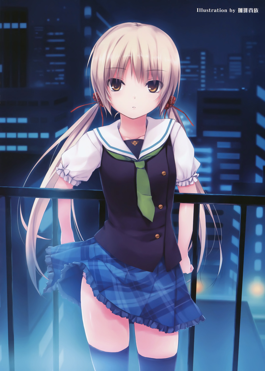 coffee-kizoku pantsu root_nuko seifuku thighhighs worlds_and_world's_end