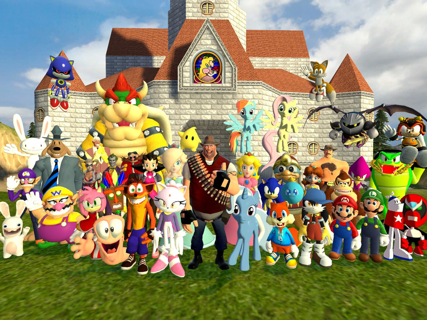 amy_rose ape arthropod bandicoot bee blaze_the_cat bowser canine castle cat charmy clothing conker crash_bandicoot crash_bandicoot_(series) crocodile daisy dedede doctor_robotnic dog donkey_kong dr_eggman equine espio_the_chameleon everyone feline female fluttershy_(mlp) fox friendship_is_magic gorilla harley_quinn hat heavy_(team_fortress_2) hedgehog homestar horn huepow human insect joker king_dedede kirby_(series) klonoa koopa lagomorph looking_at_viewer luigi luma machine male mammal mario_bros marsupial max max_(sam_and_max) mechanical meta_knight metal_sonic miles_prower my_little_pony nintendo oudieth outside overalls pants pegasus primate princess princess_daisy princess_peach rabbid rabbids rabbit rainbow_dash_(mlp) raving_rabbids reptile robot robotnik rodent rosalina royalty sam saxton_hale_(team_fortress_2) scalie sega shirt sonic_(series) sonic_the_hedgehog squirrel strongbad team_fortress_2 topless trixie_(mlp) tron_bonne unicorn vector video_games waluigi wario wings worms_(team17)