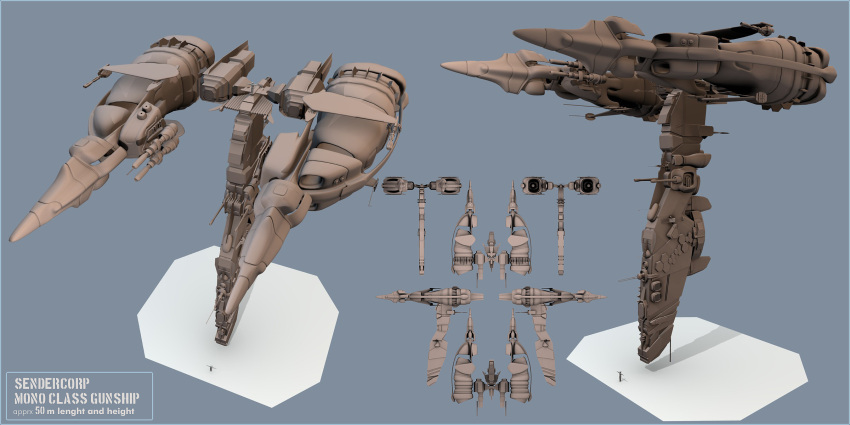 1other 3d ambiguous_gender cannon commentary concept_art corvette_(eve_online) eve_online from_above from_behind from_below from_side grey_theme gunship highres military military_vehicle multiple_views original pinarci radio_antenna science_fiction simple_background size_comparison spacecraft thrusters turret vehicle_focus