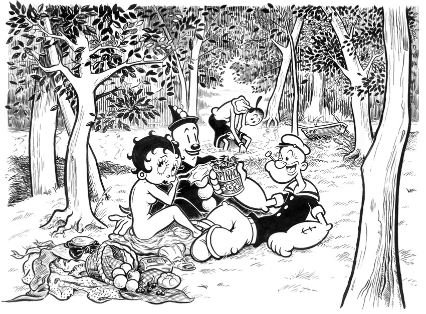 art betty_boop koko_the_clown manet olive_oyl popeye the_luncheon_on_the_grass