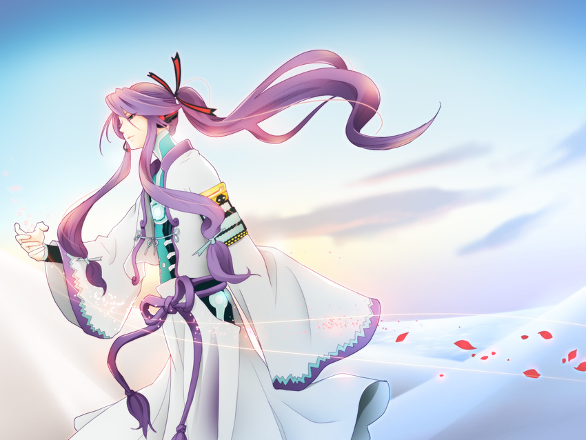 clouds hima_(ab_gata) kamui_gakupo petals vocaloid