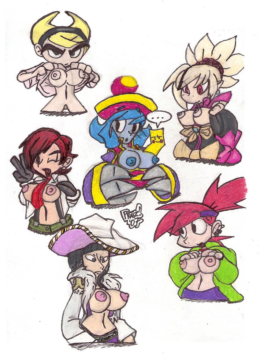 crossover darkstalkers disgaea disgaea_2 foster's_home_for_imaginary_friends frankie_foster hsien_ko king_of_fighters labrnmystic mandy nico_robin one_piece praiz rozalin the_grim_adventures_of_billy_and_mandy vanessa