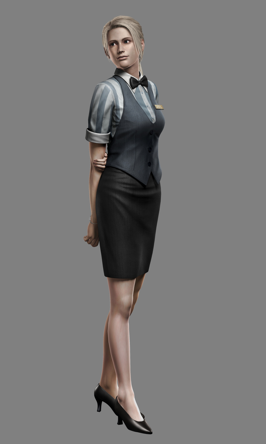 1girl absurdres bow capcom cindy_lennox game highres resident_evil resident_evil_outbreak solo survival_horror waitress