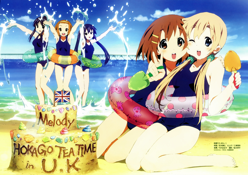 akiyama_mio hirasawa_yui k-on! kotobuki_tsumugi nakano_azusa school_swimsuit swimsuits tagme tainaka_ritsu takemoto_yasuhiro