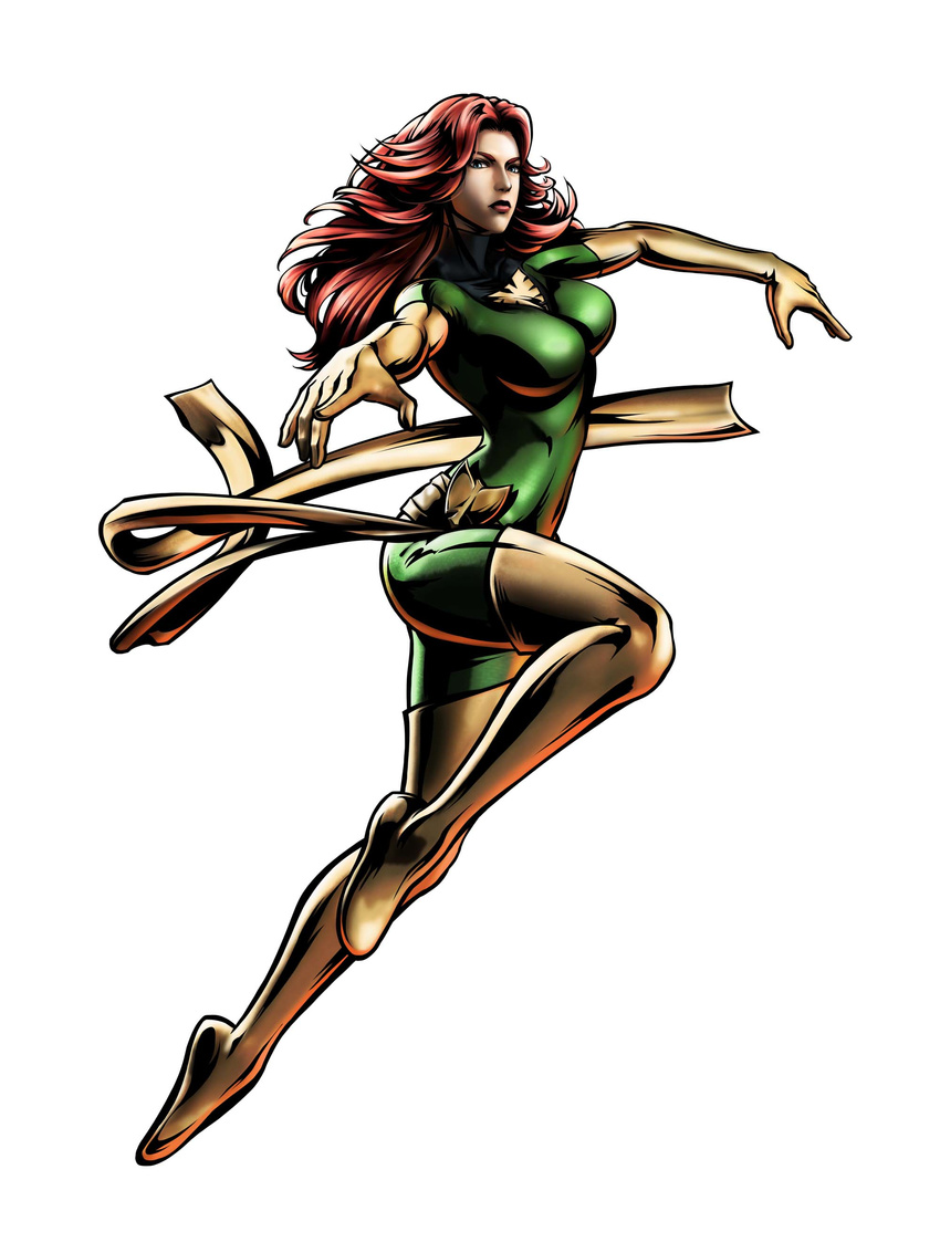 bodysuit green_eyes jean_grey marvel marvel_vs_capcom marvel_vs_capcom_3 official_art phoenix_(x-men) red_hair sash skin_tight x-men