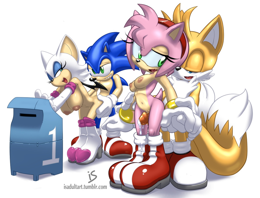 2012 amy_rose bat big_breasts blue blue_eyes breasts cum female gloves green_eyes hair hairband hedgehog is male nipples nude penetration penis pink pink_hair plain_background pussy rouge_the_bat sega sex shoes sonic_(series) sonic_the_hedgehog straight tails white_background wings