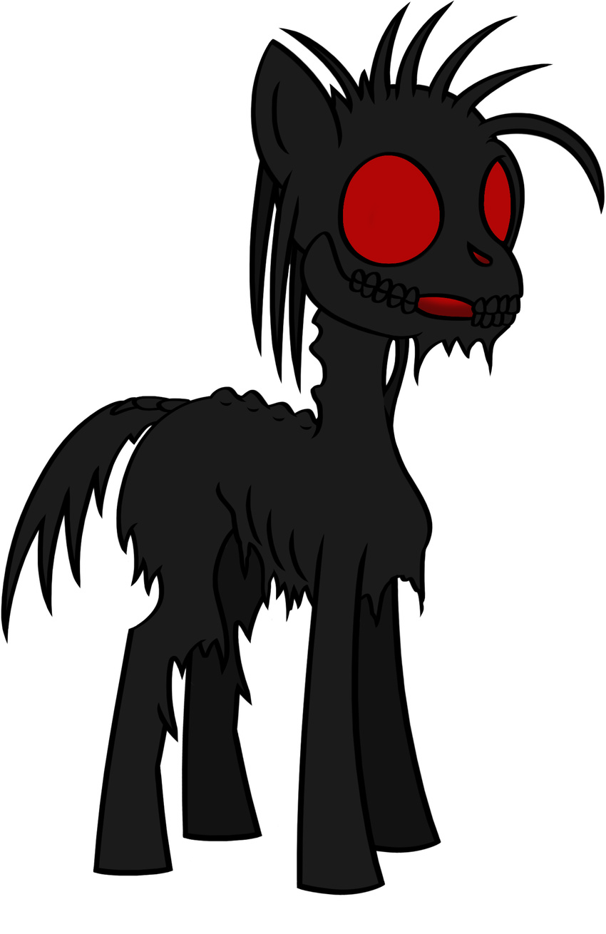 bitterplaguerat equine feral friendship_is_magic grey_hoof_(mlp) hair hooves horse male mammal mane my_little_pony pony red_eyes short_hair smile story_of_the_blanks undead