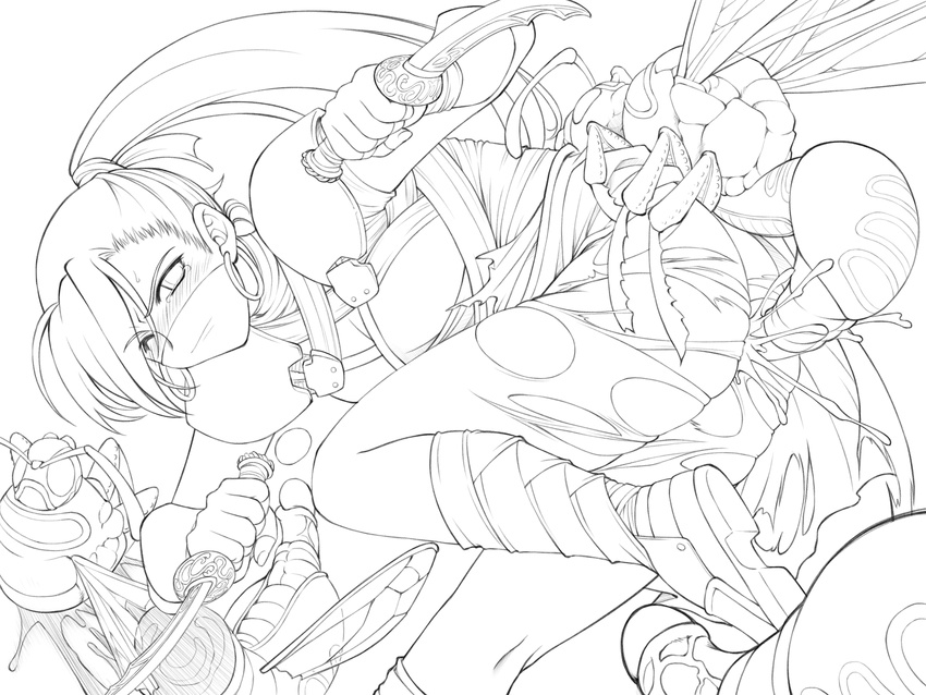 absurdres assassin_(ragnarok_online) bestiality breasts bug cum cum_in_pussy earrings egg egg_implantation greyscale highres insect jewelry lineart long_hair mask monochrome monster pussy ragnarok_online rape tentacle_sex tentacles torn_clothes work_in_progress xration
