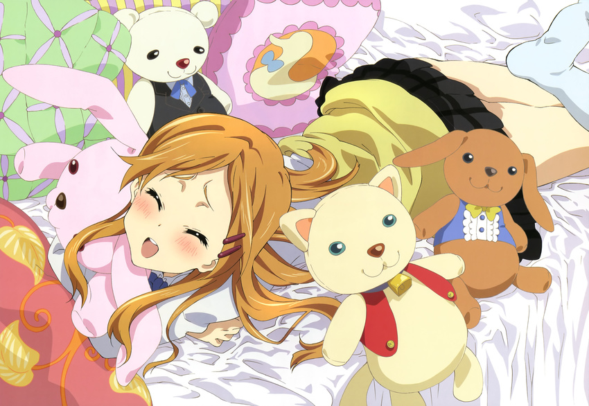 bed bunny kiriyama_yui kokoro_connect nyantype teddy_bear