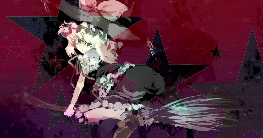 blonde_hair broom broom_riding kirisame_marisa solo star touhou yoshioka_yoshiko