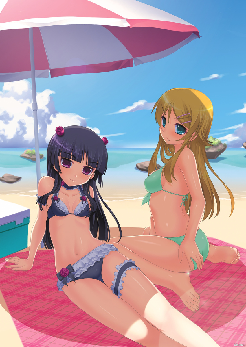 bikini garter gokou_ruri gothic_lolita kotobuki_utage kousaka_kirino lolita_fashion ore_no_imouto_ga_konnani_kawaii_wake_ga_nai swimsuits watermark