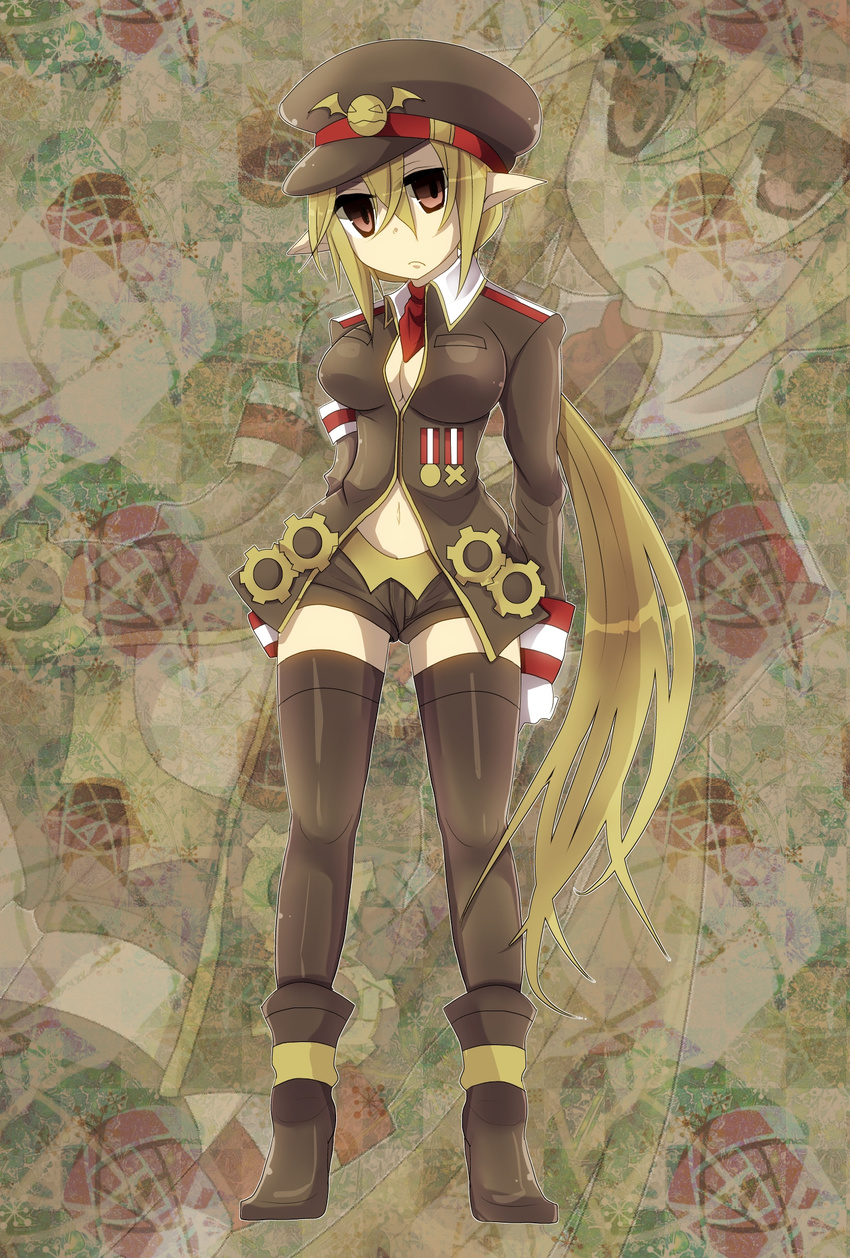 blonde_hair breasts disgaea hat highres long_hair makai_senki_disgaea_3 pointy_ears salvatore thighhighs very_long_hair