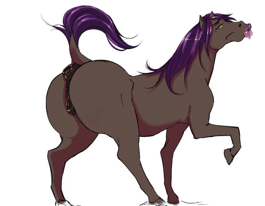 anatomically_correct_pussy animal_genitalia anus edit equine equine_pussy female feral gaping gaping_anus hair hooves horse mammal nikuyoku presenting puffy_anus purple_hair pussy raised_tail solo