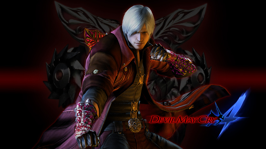 3d copyright_name devil_may_cry devil_may_cry_4 gloves logo male_focus official_art solo trench_coat tsuchibayashi_makoto wallpaper yoshikawa_tatsuya