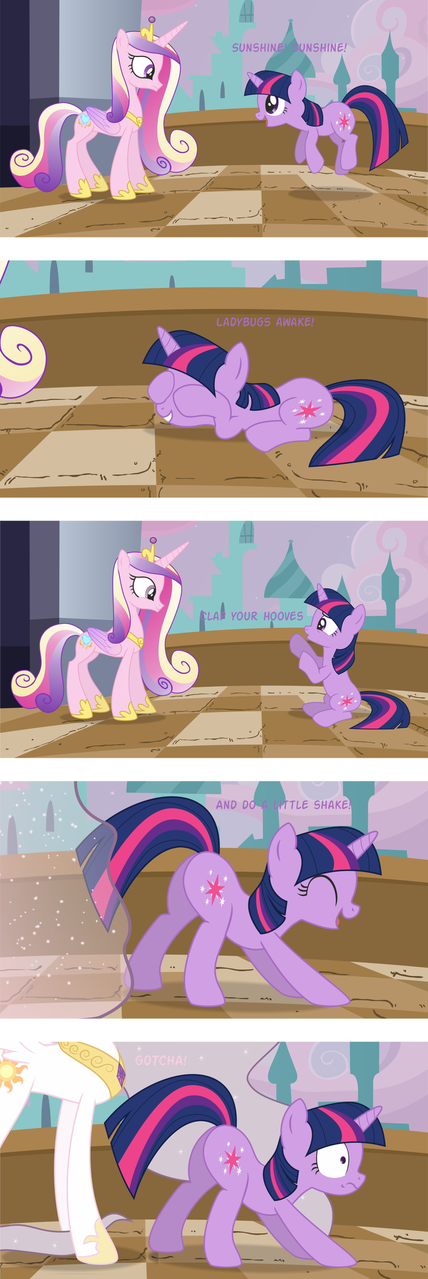 butt comic cutie_mark dialog english_text equine female feral friendship_is_magic grey_eyes hair horn humor imminent_rape leopurofriki mammal multi-colored_hair my_little_pony outside presenting princess princess_cadance_(mlp) princess_cadence_(mlp) princess_celestia_(mlp) princess_molestia_(mlp) purple_eyes royalty song text twilight_sparkle_(mlp) two_tone_hair unicorn winged_unicorn wings