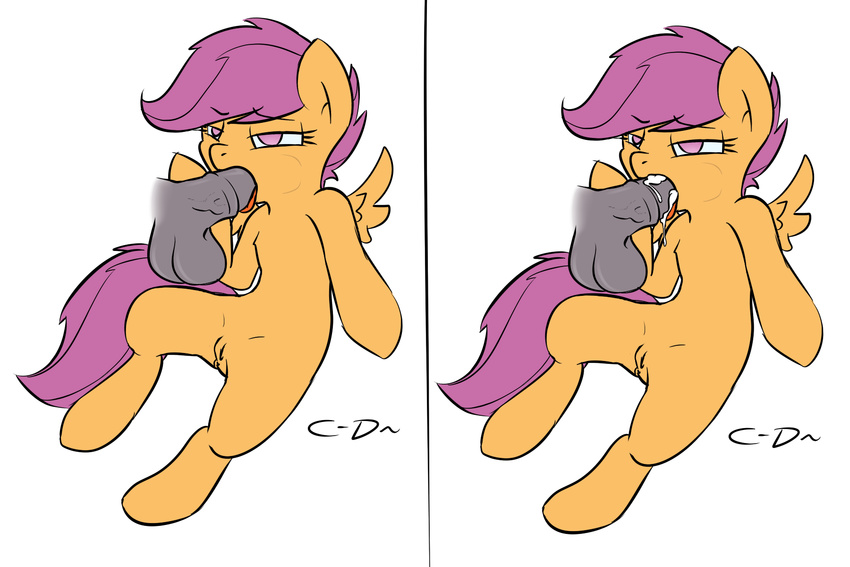 balls clopper-dude cub cum cum_in_mouth cum_inside cutie_mark_crusaders_(mlp) disembodied_penis equine fellatio female feral friendship_is_magic hair hooves horse male mammal my_little_pony oral oral_sex pegasus penis plain_background pony purple_eyes purple_hair pussy scootaloo_(mlp) sex signature straight tongue white_background wings young