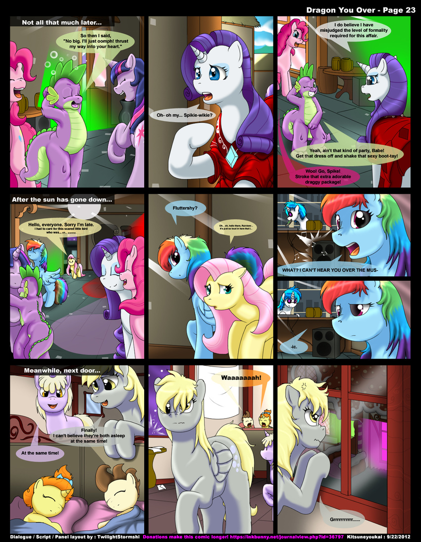 amber_eyes blonde_hair blue_eyes blue_fur blue_hair comic cowboy_hat cub cutie_mark dancing derpy_hooves_(mlp) dialog dialogue dinky_hooves_(mlp) dragon dress drinking drunk english_text equine eyes_closed female feral fluttershy_(mlp) friendship_is_magic fur grey_fur group hair hat horn horse inside kitsune_youkai male mammal multi-colored_hair music my_little_pony orange_hair pegasus pink_fur pink_hair pinkie_pie_(mlp) pony pound_cake_(mlp) pumpkin_cake_(mlp) purple_fur purple_hair purple_scales rainbow_dash_(mlp) rainbow_hair rarity_(mlp) scalie smile spike_(mlp) text twilight_sparkle_(mlp) two_tone_hair unicorn vinyl_scratch_(mlp) white_fur wings wood yellow_fur young