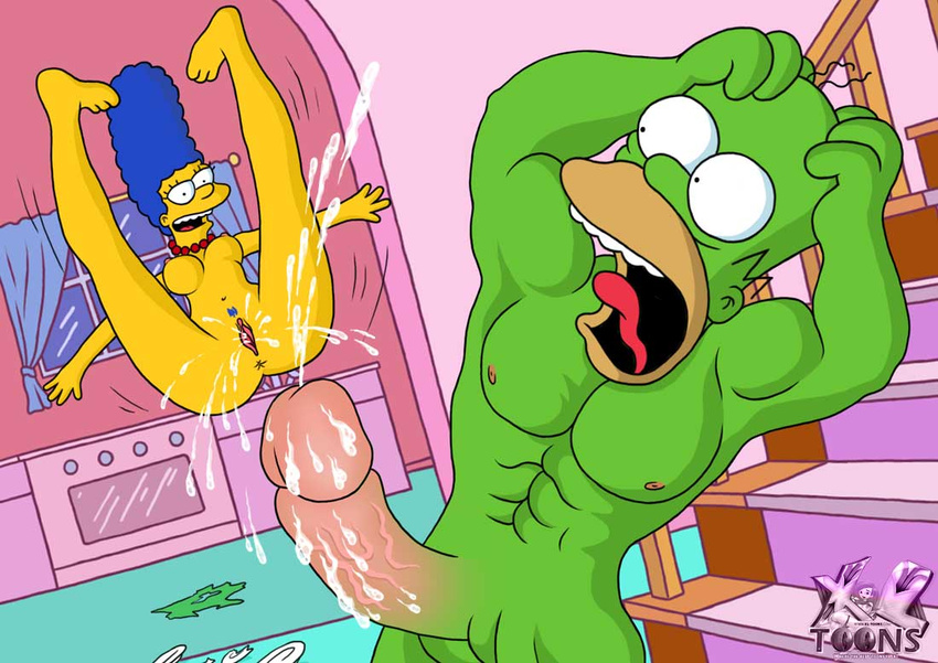 homer_simpson hulk marge_simpson the_simpsons xl-toons