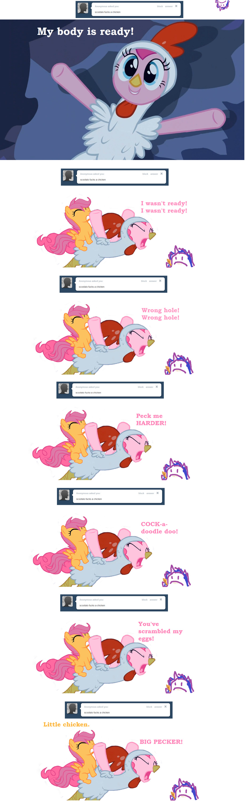 costume cub cutie_mark_crusaders equine eyes_closed female feral friendship_is_magic hair horse male mammal mspaintponies my_little_pony pegasus pink_hair pinkie_pie pinkie_pie_(mlp) pony purple_hair scootaloo scootaloo_(mlp) sex straight tumblr twilight_panda wings young