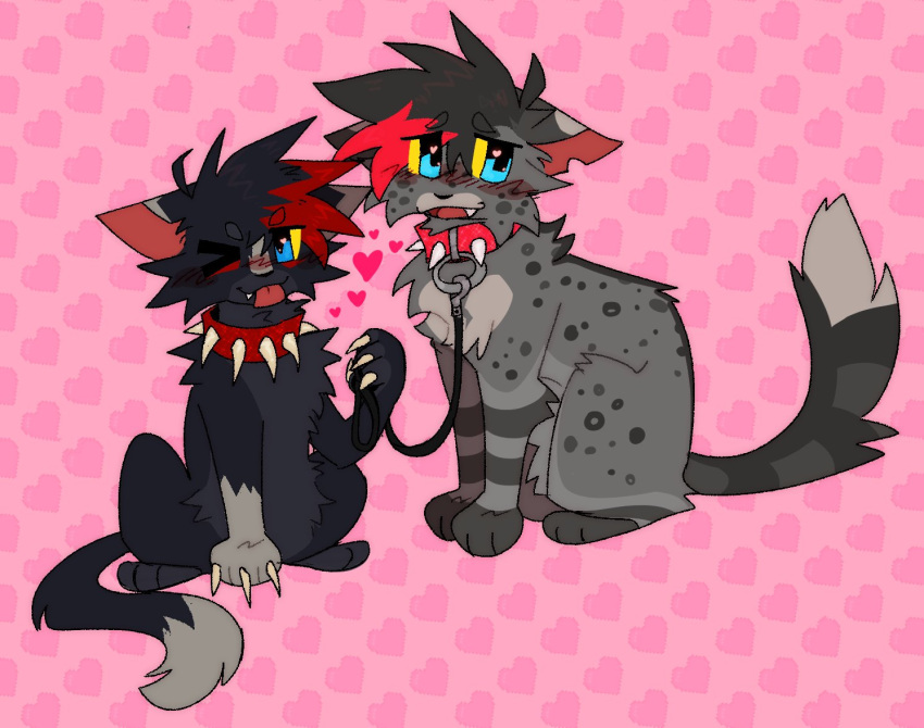 2022 ashfur_(warriors) bdsm collar domestic_cat duo emo fangs felid feline felis feral male mammal petplay roleplay scourge_(warriors) smile teeth warriors_(cats) wastepaw