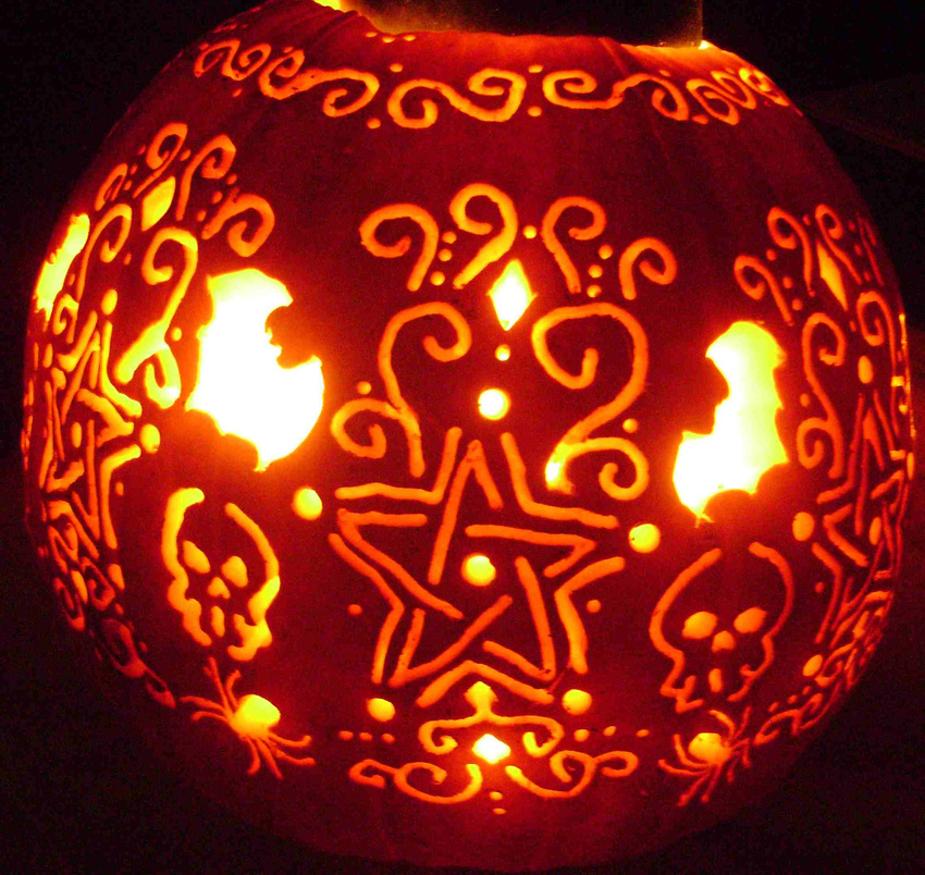 2012 alan_lubeski alinraven arachnid art bat candle carving glowing glowing_eyes jack_o'_lantern pumpkin skull spider star