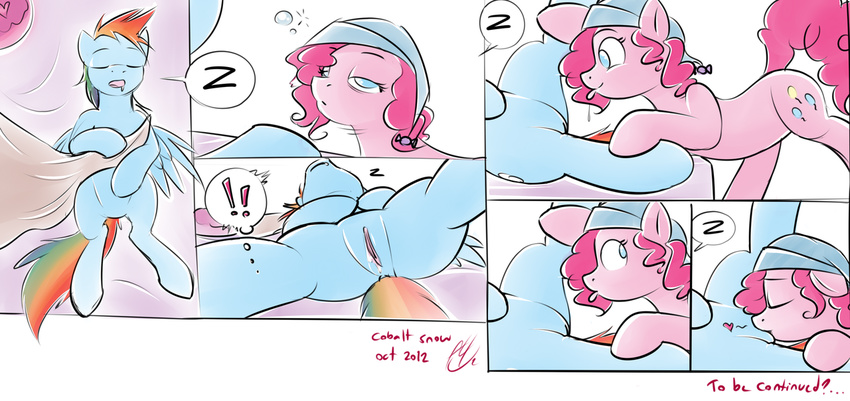 &lt;3 bed blue_eyes comic cunnilingus cutie_mark drooling equine fatalfox female feral friendship_is_magic hair hat horse lesbian licking mammal multi-colored_hair my_little_pony oral oral_sex pegasus pink_hair pinkie_pie_(mlp) plain_background pony pussy rainbow_dash_(mlp) rainbow_hair saliva sex sleeping somnophilia tongue traditional_media vaginal watercolor watercolour wings