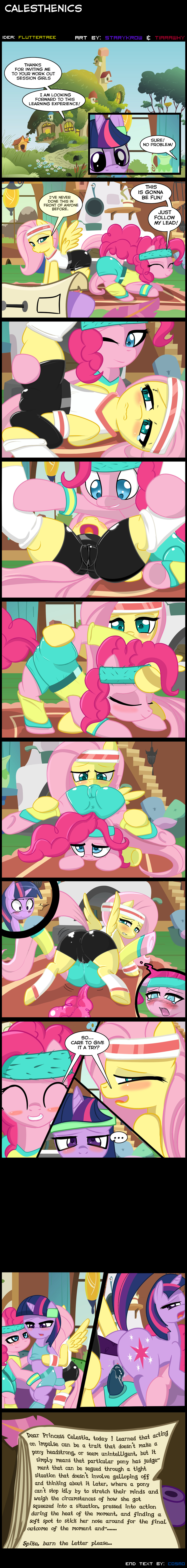 anal anal_penetration blush camel_toe comic cutie_mark dialog dildo double_penetration english_text equine female feral fluttershy_(mlp) friendship_is_magic group group_sex horn horse latex lesbian mammal my_little_pony open_mouth penetration pinkie_pie_(mlp) pony pussy rubber sex sex_toy spreading starykrow strapon text threesome tiarawhy tribadism twilight_sparkle_(mlp) unicorn vaginal vaginal_penetration wings