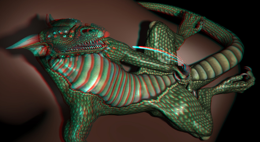 3drb anaglyph cum cumshot dragon looking_at_viewer male masturbation millennium_dragon orgasm penis scalie solo stereogram wookiee_(artist)