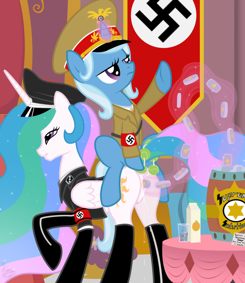 anal_beads anal_insertion anal_penetration anus barrel butt class cup cutie_mark duo english_text equine female feral flag friendship_is_magic hat hats hi_res horn horse insertion lesbian magic mammal my_little_pony nazi nazi_flag niggerfaggot orange_juice penetration pony princess princess_celestia_(mlp) pussy royalty sex_toy soap star_of_david swastika table tennis_ball text trixie_(mlp) unicorn vaginal vaginal_insertion vaginal_penetration what winged_unicorn wings