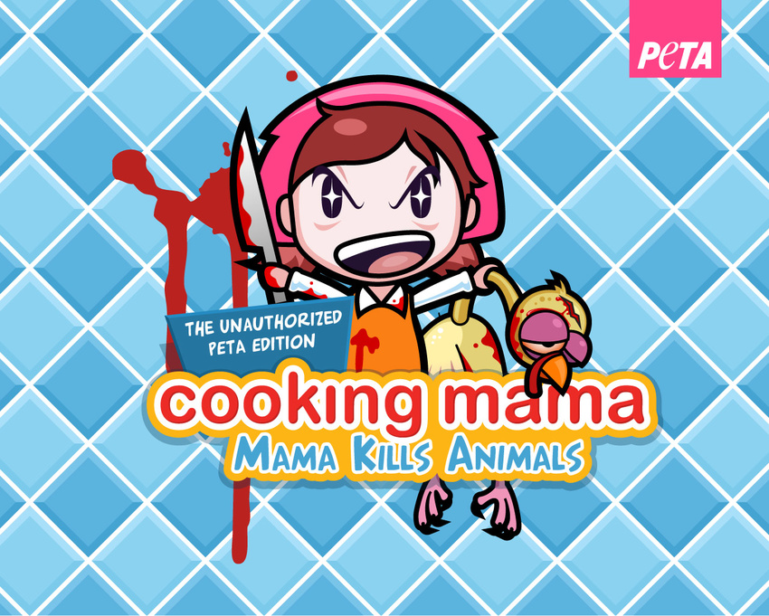 angry blood cooking_mama knife mama_(cooking_mama) peta turkey